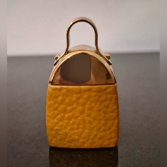 MCM Authentic Mini Bag Charm- Gold tone Top & MCM Logo, Cognac Faux Leather. NWT - Picture 3 of 6